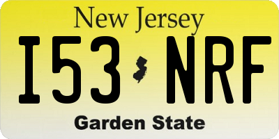 NJ license plate I53NRF