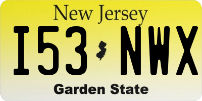 NJ license plate I53NWX