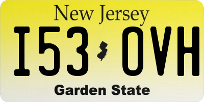 NJ license plate I53OVH
