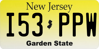NJ license plate I53PPW