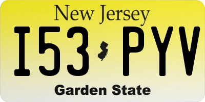 NJ license plate I53PYV