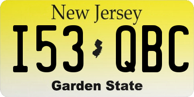 NJ license plate I53QBC