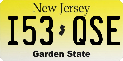 NJ license plate I53QSE