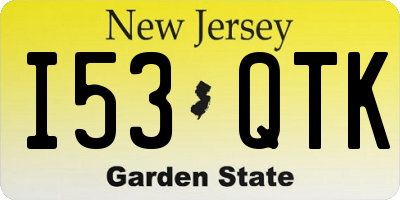 NJ license plate I53QTK