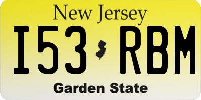 NJ license plate I53RBM