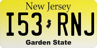 NJ license plate I53RNJ