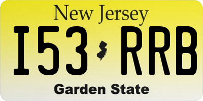 NJ license plate I53RRB