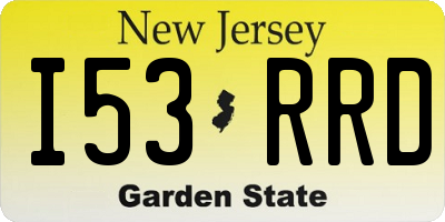 NJ license plate I53RRD