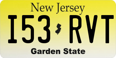NJ license plate I53RVT