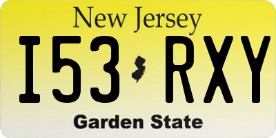 NJ license plate I53RXY