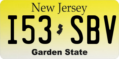 NJ license plate I53SBV