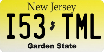 NJ license plate I53TML