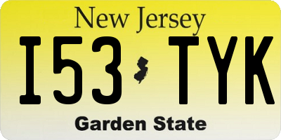 NJ license plate I53TYK