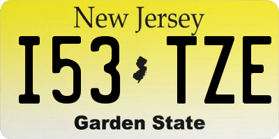 NJ license plate I53TZE