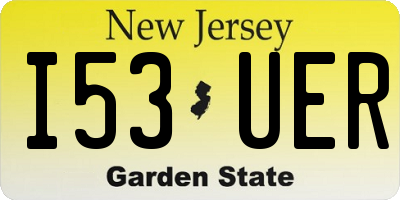 NJ license plate I53UER