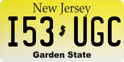 NJ license plate I53UGC