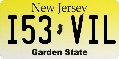 NJ license plate I53VIL