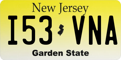 NJ license plate I53VNA
