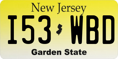 NJ license plate I53WBD