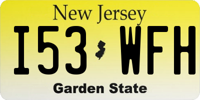 NJ license plate I53WFH