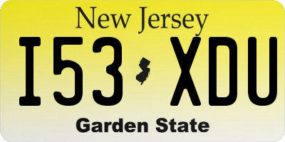 NJ license plate I53XDU