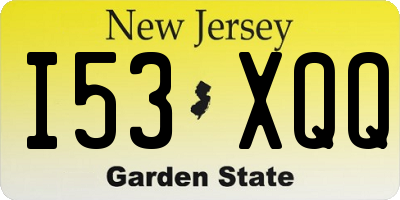 NJ license plate I53XQQ