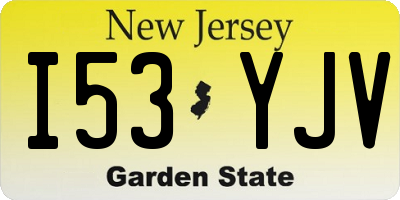 NJ license plate I53YJV