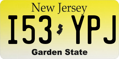 NJ license plate I53YPJ