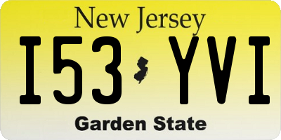 NJ license plate I53YVI