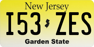 NJ license plate I53ZES