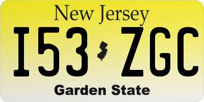 NJ license plate I53ZGC