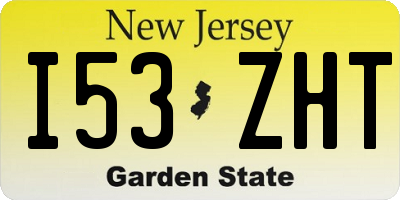 NJ license plate I53ZHT