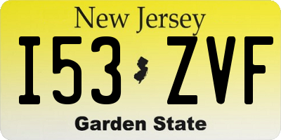 NJ license plate I53ZVF