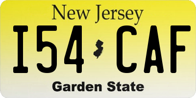 NJ license plate I54CAF