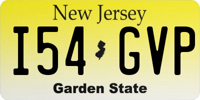 NJ license plate I54GVP