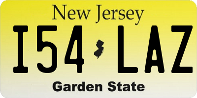 NJ license plate I54LAZ