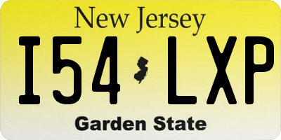 NJ license plate I54LXP