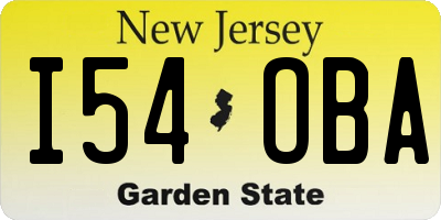 NJ license plate I54OBA