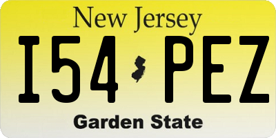 NJ license plate I54PEZ