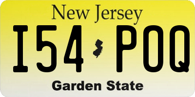 NJ license plate I54POQ