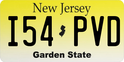 NJ license plate I54PVD