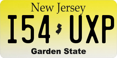 NJ license plate I54UXP