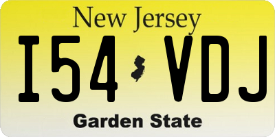 NJ license plate I54VDJ