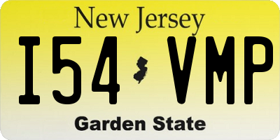 NJ license plate I54VMP