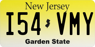 NJ license plate I54VMY