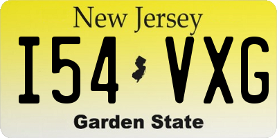 NJ license plate I54VXG