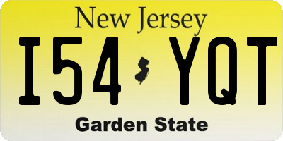 NJ license plate I54YQT