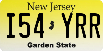 NJ license plate I54YRR