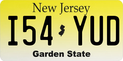 NJ license plate I54YUD