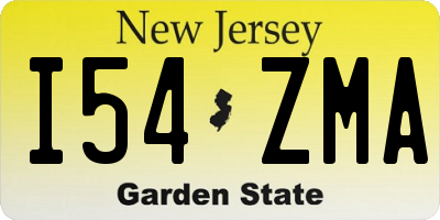 NJ license plate I54ZMA
